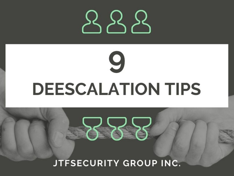 9 Deescalation Tips from JTFSecurity Group Inc.