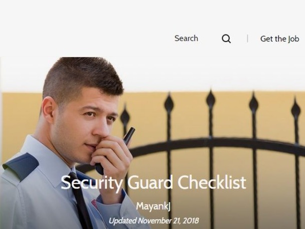 Security Guard Checklist